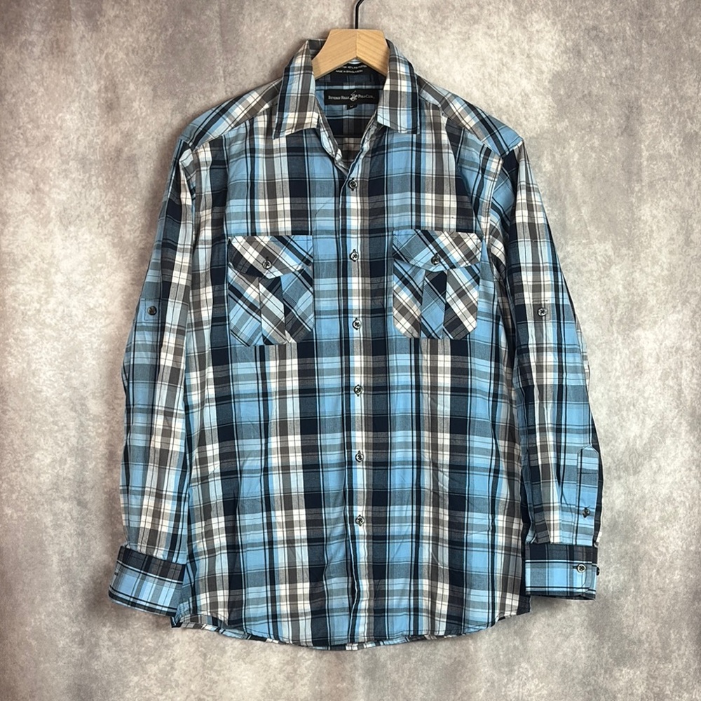 Beverly Hills Polo Club Blue Casual Button Down Shirt